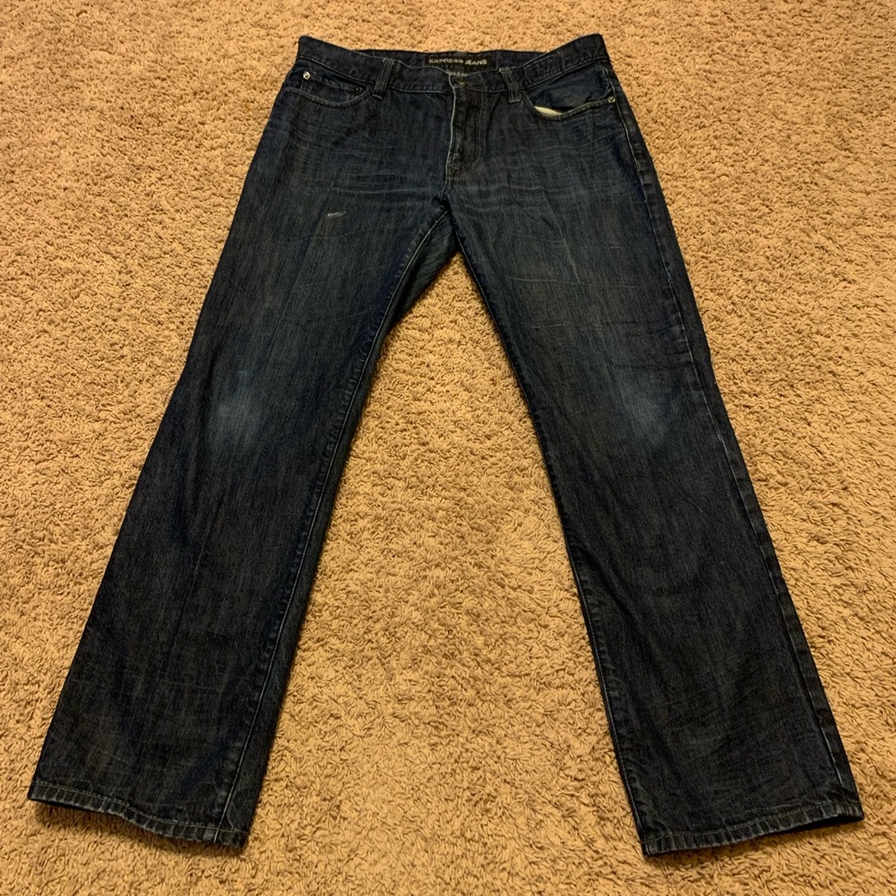 Express Mens Jeans Dark Blue Size 34x32